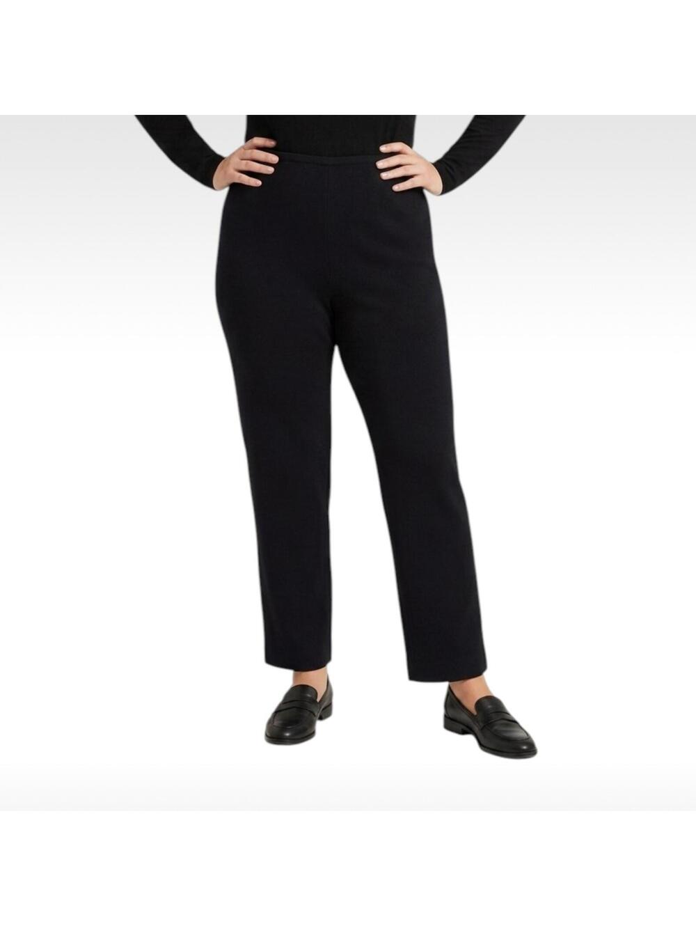 Peter Cohen Black Wool Side Zip Cropped Pants Womens XL Minimalist